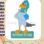 Pierre the Pigeon-Hawk Applique Different is Cool embroidery designs - Instant Download