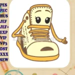 Friendly Sneaks Applique embroidery designs featuring a happy cartoon shoe - Instant Download