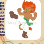 The Legendaries Monkey King Martial Arts Kicking Applique Embroidery Designs - Instant Download