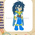 The Legendaries Blue Haired Hero Applique Embroidery Designs - Instant Download