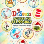162 Fun Dr. Seuss Applique and Embroidery Designs Mega Bundle - Instant Download