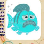 The Pout-Pout Fish Sad Face Applique Embroidery Designs - Instant Download