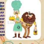 Roald Dahl The Twits Mr and Mrs Applique Embroidery Designs - Instant Download