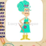 Angry Mrs Twit Applique embroidery designs from The Twits - Instant Download