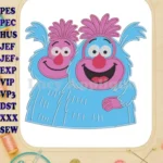 Happy Blue Muggle-Wumps Applique Embroidery Designs from The Twits - Instant Download