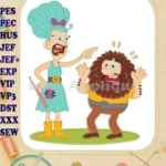 The Twits Mrs. Twit Scolding Mr. Twit Applique Embroidery Designs - Instant Download