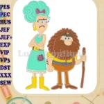 The Twits Applique embroidery designs featuring Mr and Mrs Twit - Instant Download