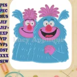 The Twits Happy Blue Furry Monsters Applique Embroidery Designs - Instant Download